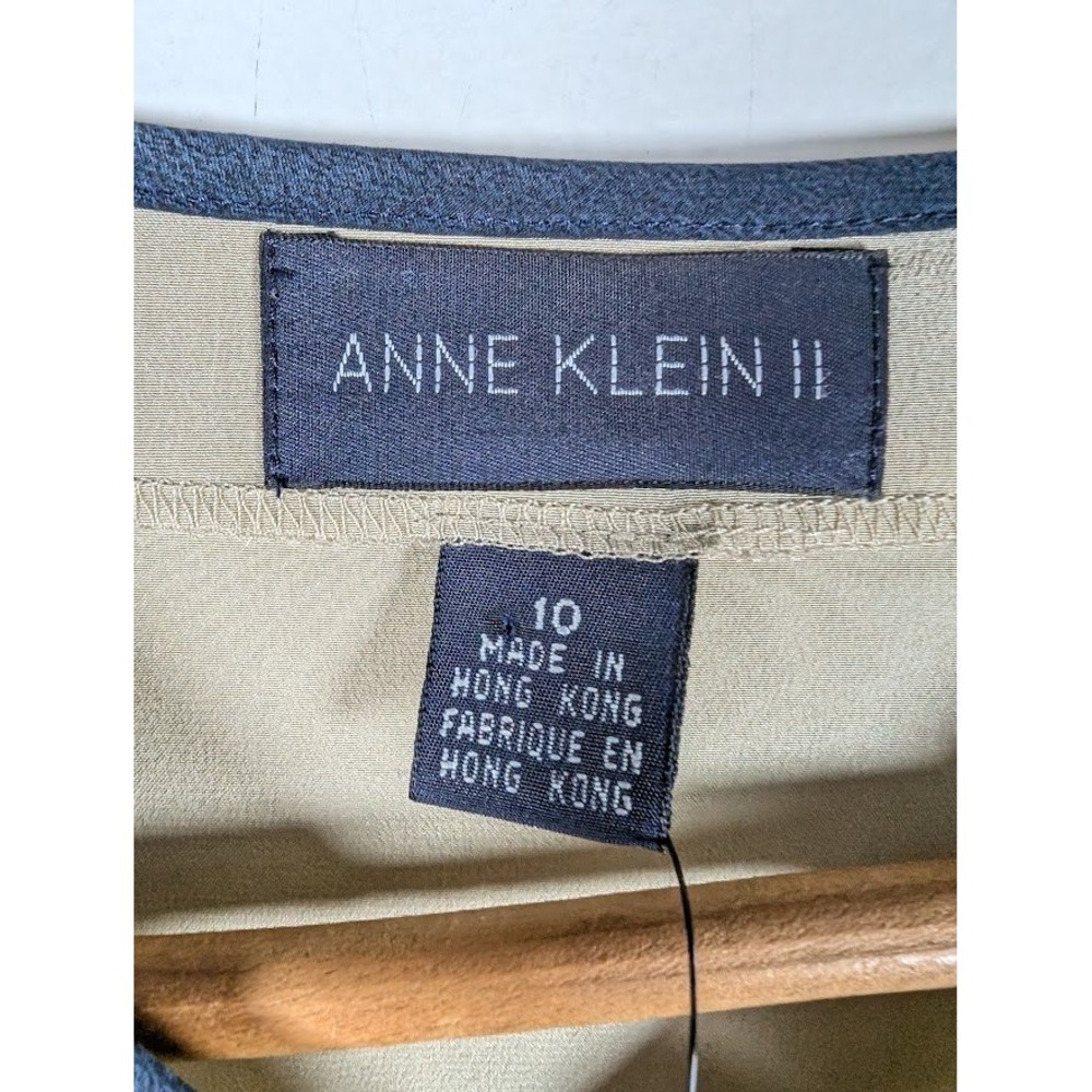 Vtg 90s Anne Klein II‎ Top Size 10 100% Silk Minimalist Office Lightweight NEW - Picture 5 of 8